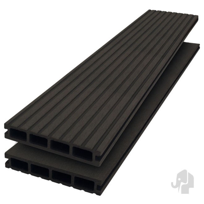 DuoWood Composiet Vlonderplank Hol Lava Vlak - Groeven 25x146mm